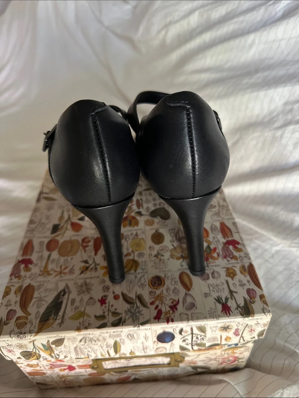 Clarks - Black Mary Jane Heels with Buckle Strap - 7